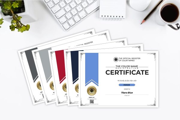 Color Name Certificates
